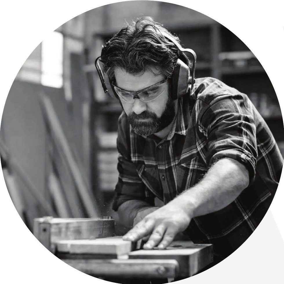 Carpenter working with Zerowud board