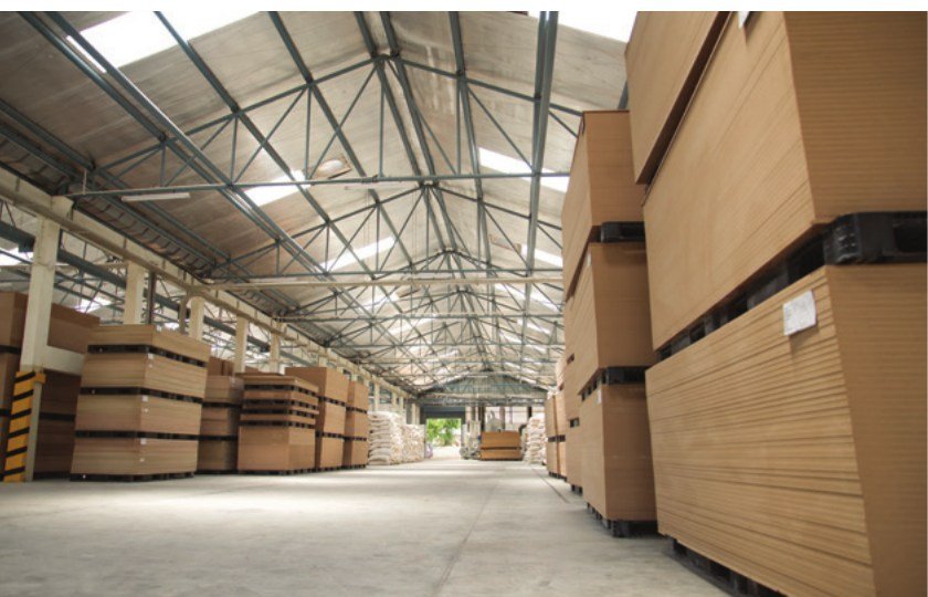 Finished boards in the warehouse