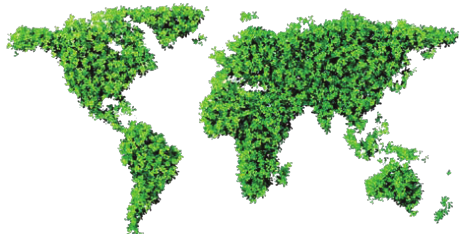 World map made of leaves